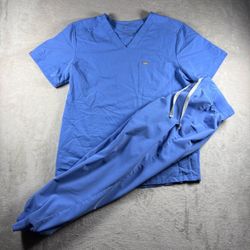 Figs Women’s M\L Blue Jogger Top Scrub Set Technical Collection Medical#1098