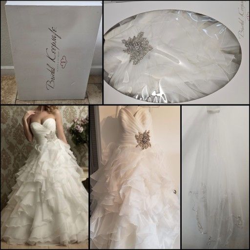 Allure Wedding Bridal Dress 8862 With Veil Size 12 to 16 Adjustable