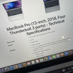 MacBook Pro 13inch With Touchbar 