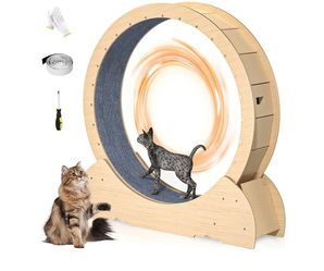 Cat Wheel, 46" Large XL Cat Treadmill, Cat Exercise Wheel for Indoor Cats, Cat Running Wheel Cat Fitness Wheel for Cat Lovers, Weight Loss and Health