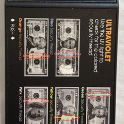 Ultraviolet Light COUNTERFEIT DETECTOR, New