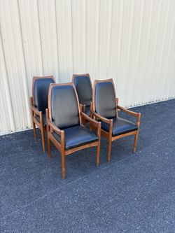 Mid Century Modern Solid Teak Dining Chairs
