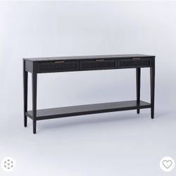 East Bluff Wicker Console Table in Black 