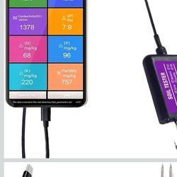 Temperature Moisture EC PH NPK Soil Tester Portable USB Type-C 8 In 1 Soil Sensor With Free Android App(Tin Box Packaging) 