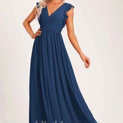 JJ House bridesmaid dress model #79262 size UK 12. Navy blue.
