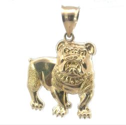 10k Yellow Gold Bulldog Bully Breed Dog Pendant Charm Necklace  GP3105376