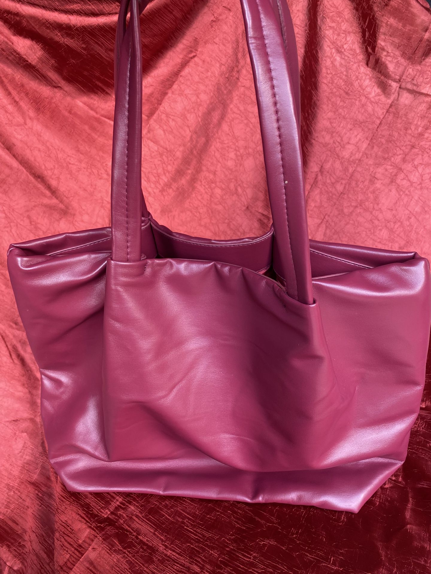 Neiman Marcus Red Leather Shoulder Bag