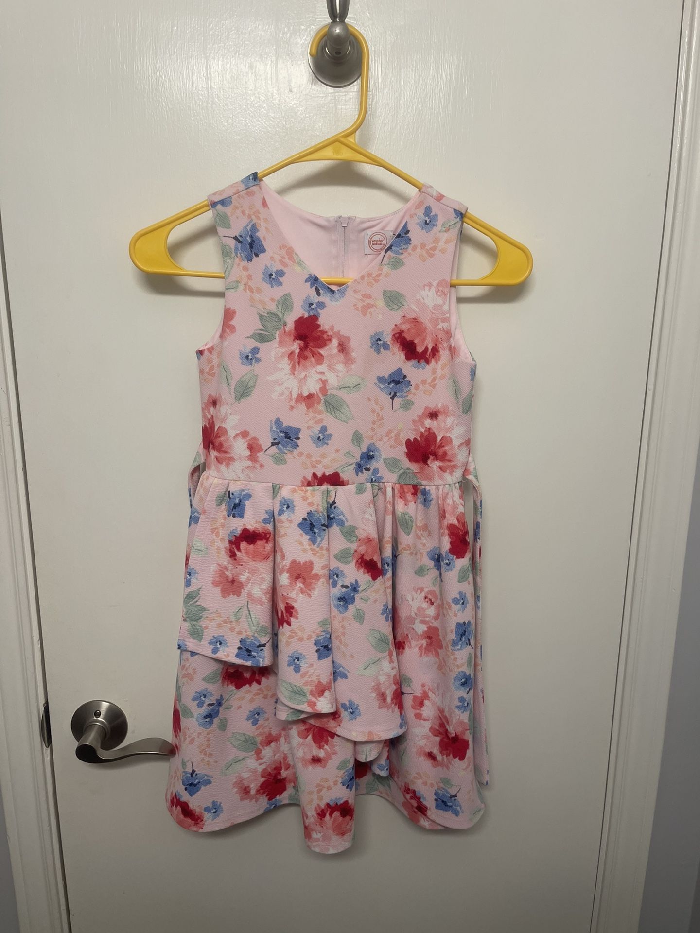 Wonder Nation Girls Sleeveless Floral Dress, Size 7