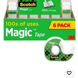 6-Pack Scotch Magic Invisible Tape with Dispensers,