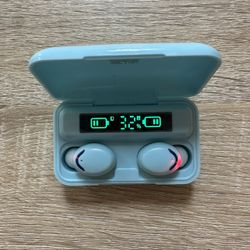 TWS Blue Bluetooth 5.0 Wireless Earbuds Headphone Waterproof
