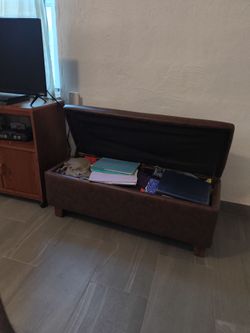 Leather ottoman