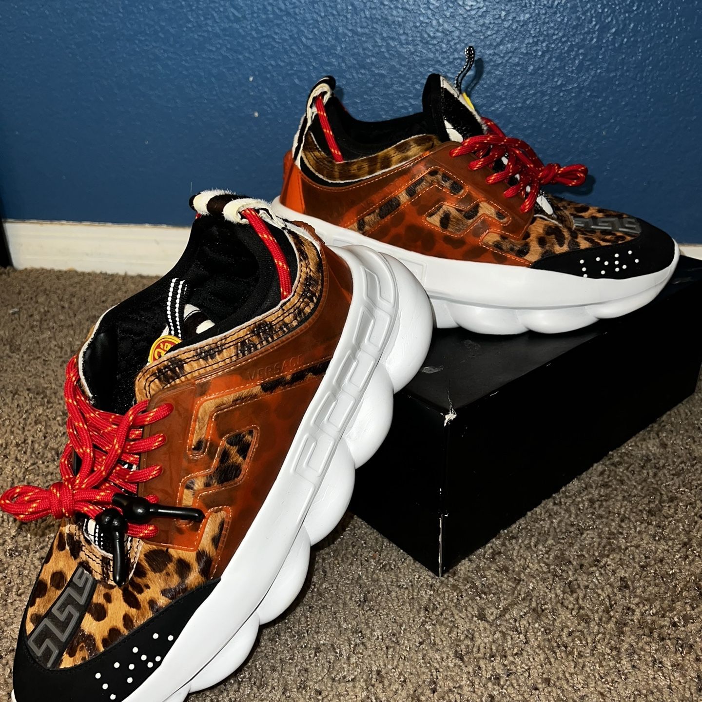 Versace Chain Reaction 2 Chainz Black Wild Leopard - Size 11-12