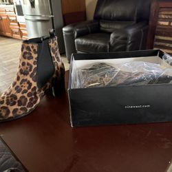 Nine West Cheetah Print Ankle Boots