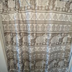 Elephant Fabric Shower Curtain 
