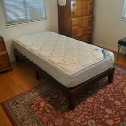 New Twin Size Bed Frame and Used Mattress