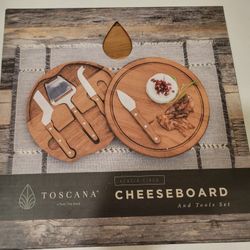 Elevate Your Entertaining: The Toscana Acacia Circo Cheese Board and Tool Set  - NEW IN BOX