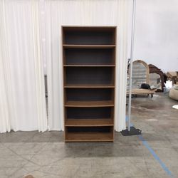 Brown Woodgrain Laminate Seven-Tier Bookshelf