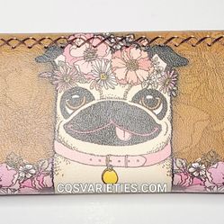 Cute Pug Dog Doggy Clutch Wallet Purse Bag 