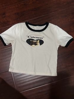 Kids White Cat Graphic T-Shirt
