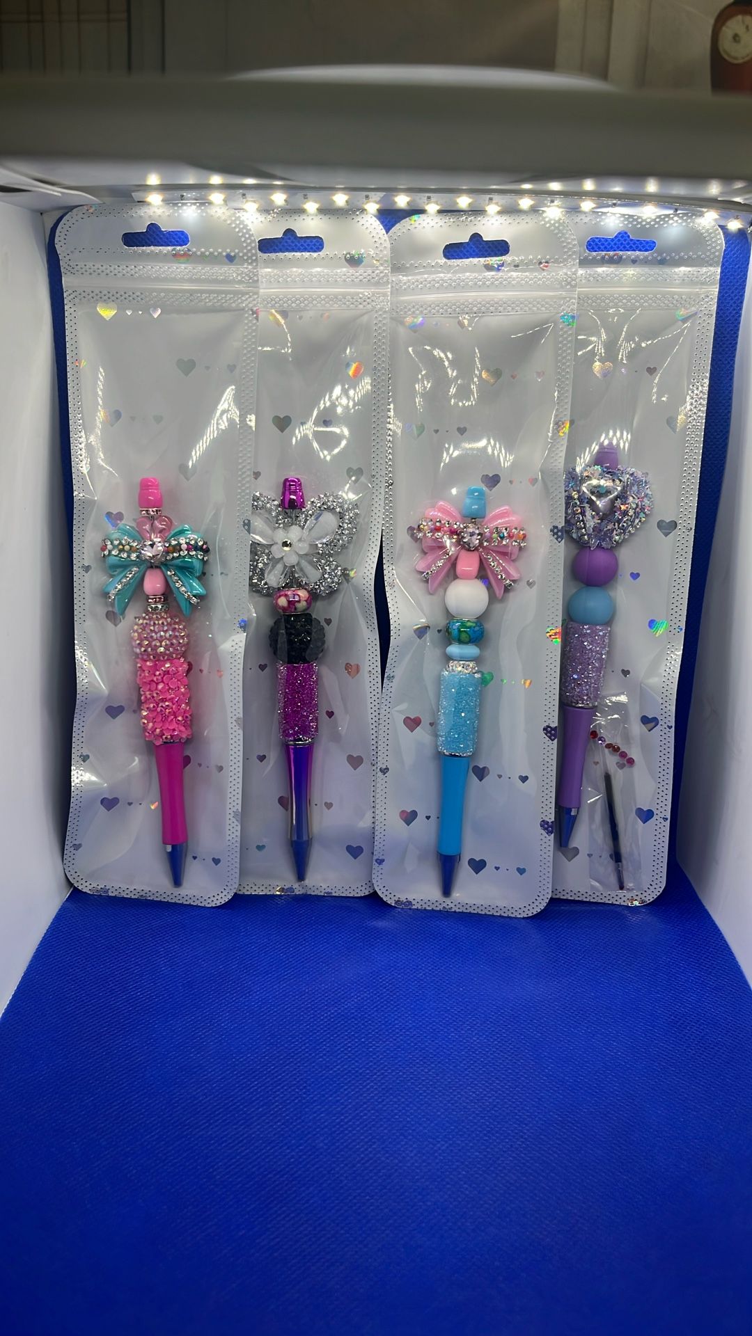 Ink Pens With Silicone Beads, Glass Beads