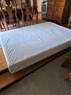 Queen folding metal platform frame and mattress