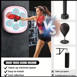 BNWT! Pink Bluetooth Boxing Machine with Boxing Gloves 