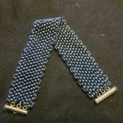 Hematite Bracelet: Silver Seed Beads 925 Clasps