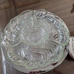 Entertainment tray silver and glass