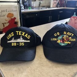 Vintage US Navy Hats ( One Is New ) 
