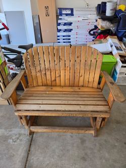 Rocking wood bench