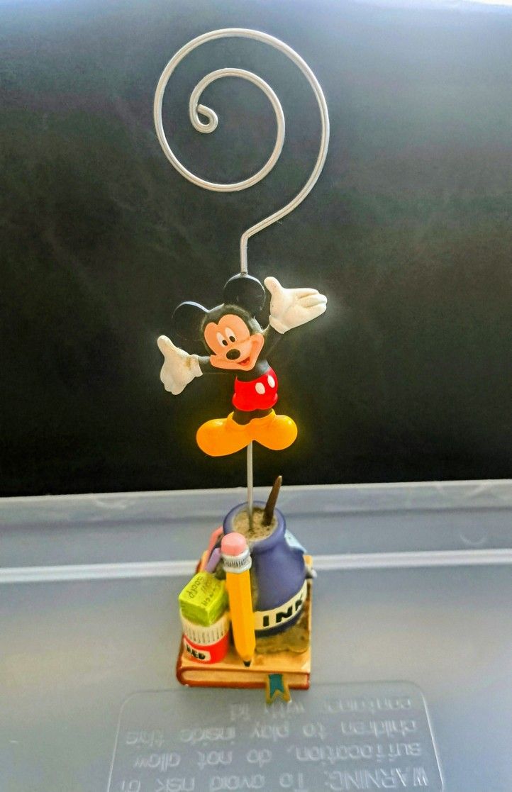 Vtg DISNEY Ceramic NOTE HOLDER MICKEY MOUSE RARE