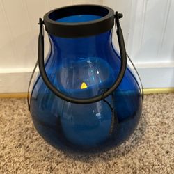 Ornament  POWER GLASS LAMP BLUE COLOR  HANDLE  LARGE 