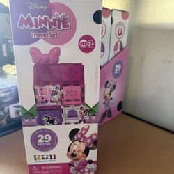 Official Disney Junior Minnie Mouse Magnetic Tile Travel Set - 29-Piece - Ages 3+