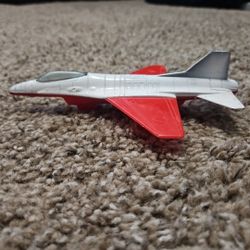 Airplane F16 Red White USAF Military Plane Tootsie toy Vintage Fighter Jet Bomber