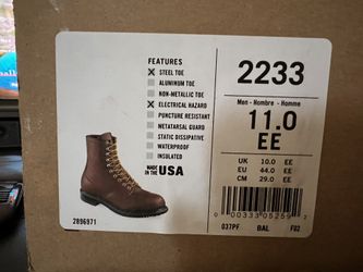 New Size 11 Red Wing Work Boots Dark Brown