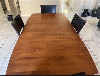 Wood Dining Table with 4 Chairs