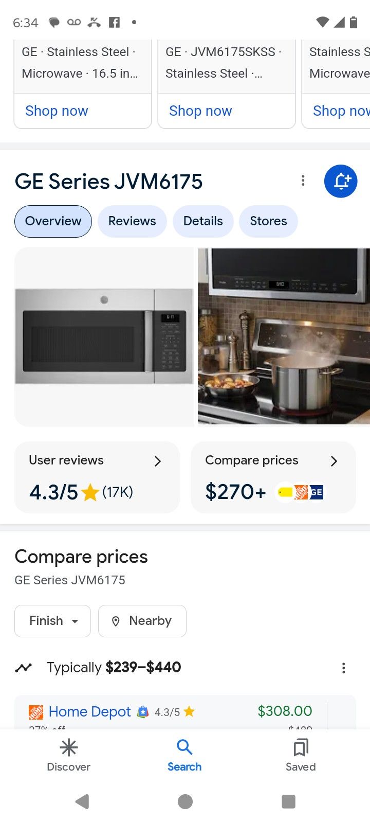 GE Over The Range microwave