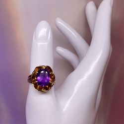 14K Flower oval Pendant 