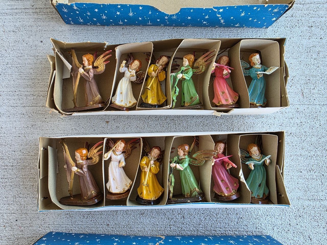 Vintage Six Dancing Angel Musicians – Set of 12 (2 Boxes of 6) – Made in Hong Kong