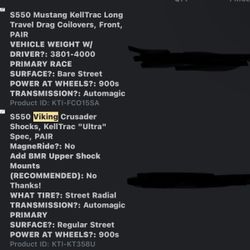 S550 Kelltrac Suspension 