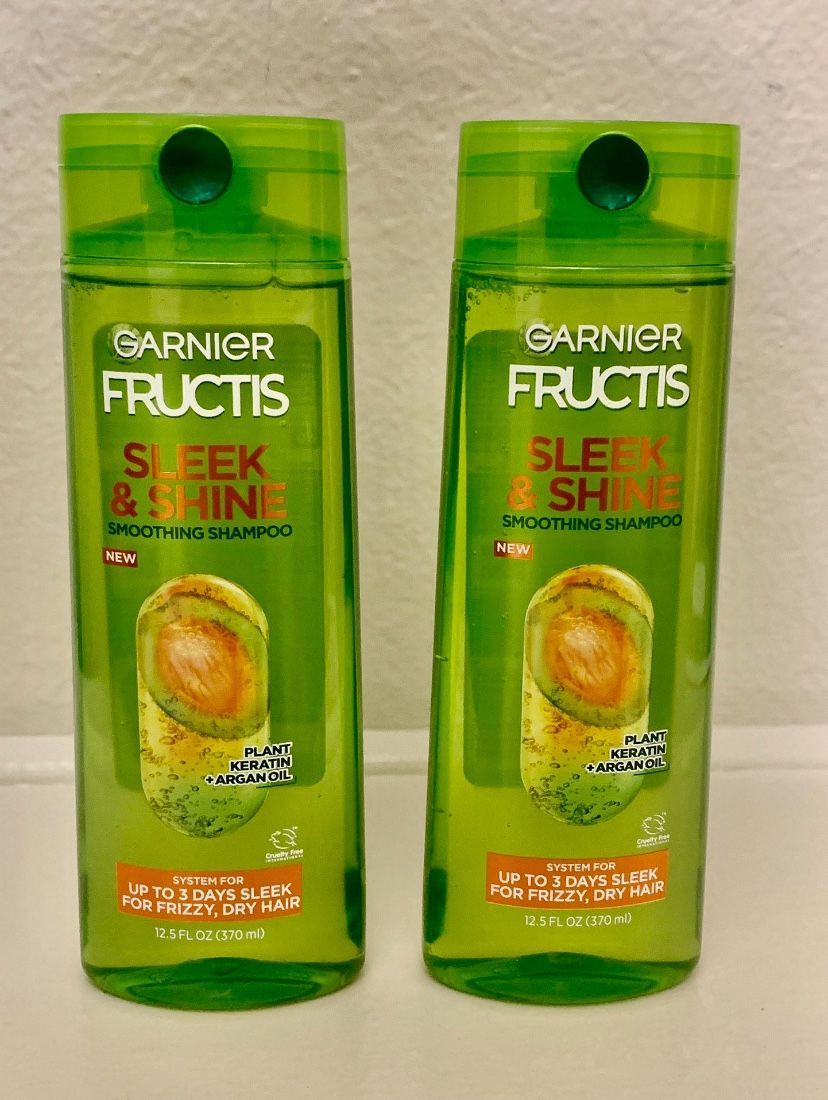 Brand New!! 2 Garnier Fructis Shampoo Sleek & Shine 12.5 oz