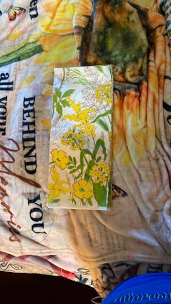 Vintage Hallmark Table Cover Paper Tablecloth Yellow Flower Power Retro Floral
