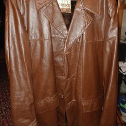 Cresco Outerwear 100% Leather Large 3 Button Coat 