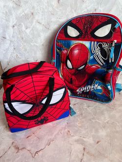 Spider Man Backpack Set with Large Lunch Bag back to school