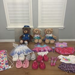 Build A Bear Stuffies with Accessories 