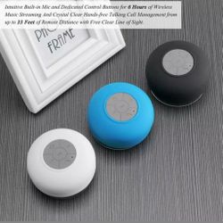 Pokanic - Waterproof Bluetooth Speaker Shower Wireless Resistant Portable Mic