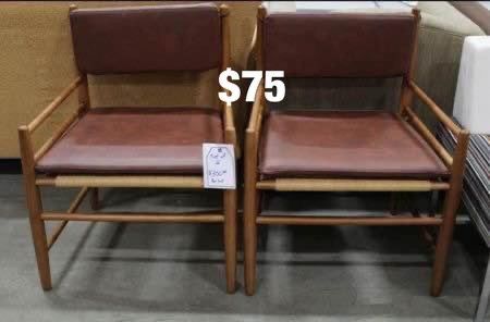 Layton Faux Leather Accent Chair with Wood Frame - Thresholdâ„¢ designed with Studio McGee