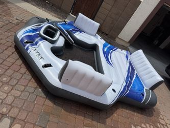 Mega Intel Raft With Oars, Hand And Motorized Pump Like New!!