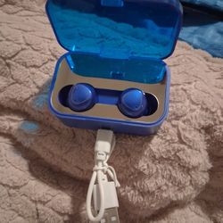 Blue Bluetooth Headphones 