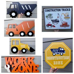 Nice Large Hobby Lobby  Construction Truck Room Wall Decor for Boys Room. 